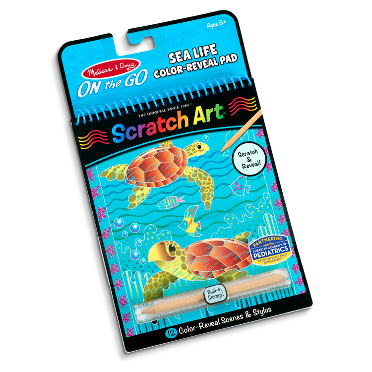  The Melissa & Doug On the Go Scratch Art Sea Life Color-Reveal 12-Page Activity Pad Creative Play for Boys and Girls Ages 5+
