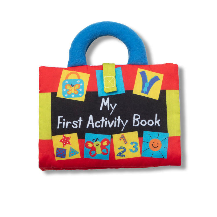 An assembled or decorated image of The Melissa & Doug K’s Kids My First Activity Book 8-Page Soft Book for Babies and Toddlers