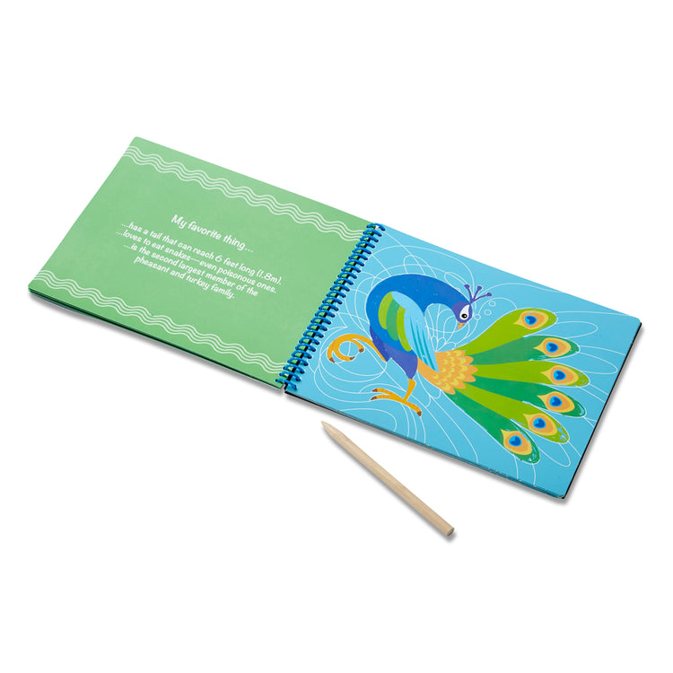 The loose pieces of The Melissa & Doug On the Go Scratch Art Hidden-Picture Pad - Favorite Things