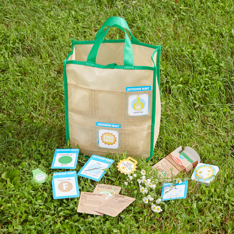 A playroom scene with The Melissa & Doug Let’s Explore Indoor/Outdoor Scavenger Hunt Play Set – 80 Double-Sided Cards