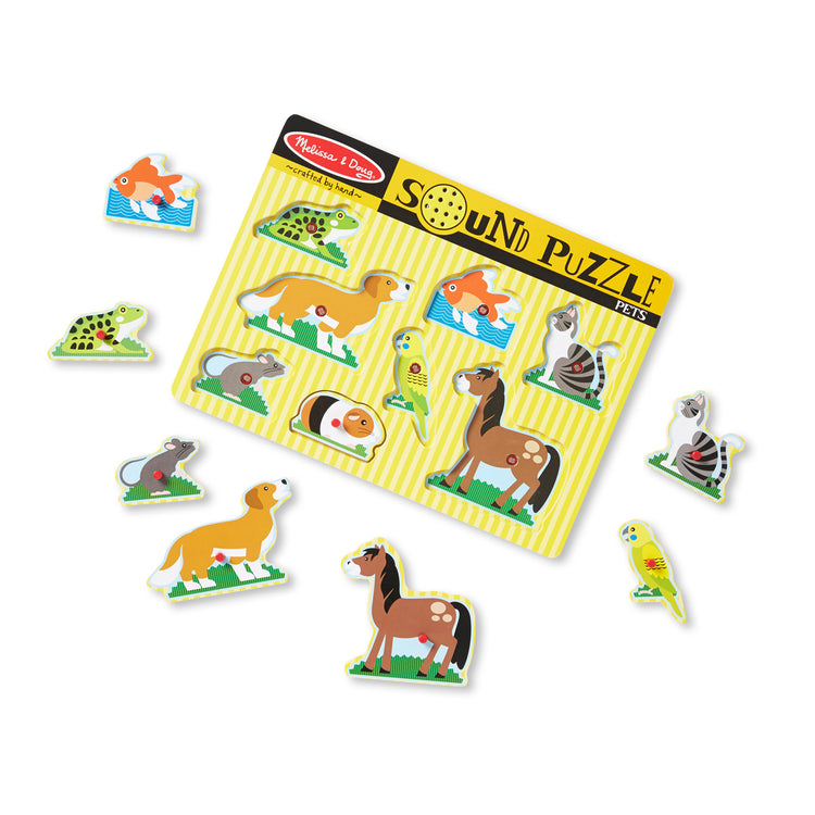  The Melissa & Doug Pets Sound Puzzle - Wooden Peg Puzzle With Sound Effects (8 pcs)