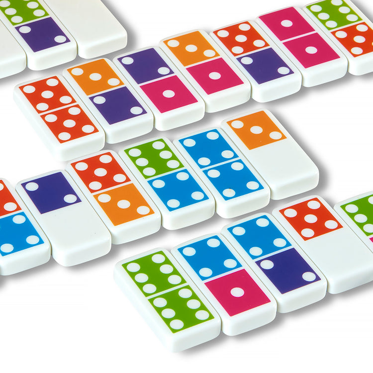  The Melissa & Doug Dominoes Tabletop Game with 28 Colorful Tiles in Wooden Storage Box