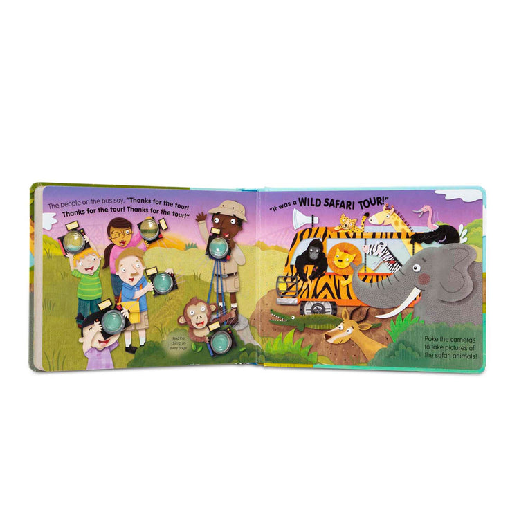 The loose pieces of The Melissa & Doug Children's Book - Poke-a-Dot: The Wheels on the Bus Wild Safari (Board Book with Buttons to Pop)