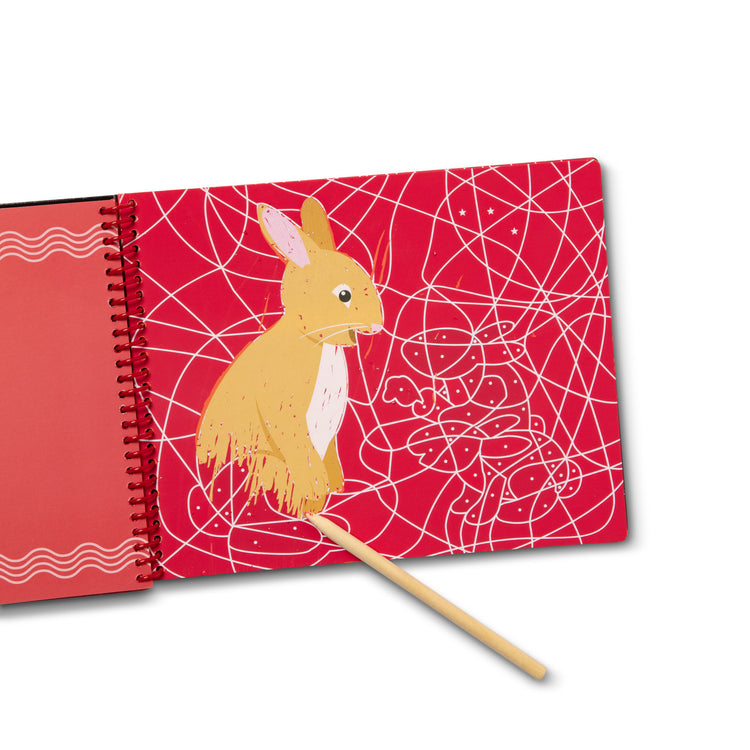 An assembled or decorated The Melissa & Doug On the Go Scratch Art: Animal Families Hidden-Picture Activity Pad With Stylus