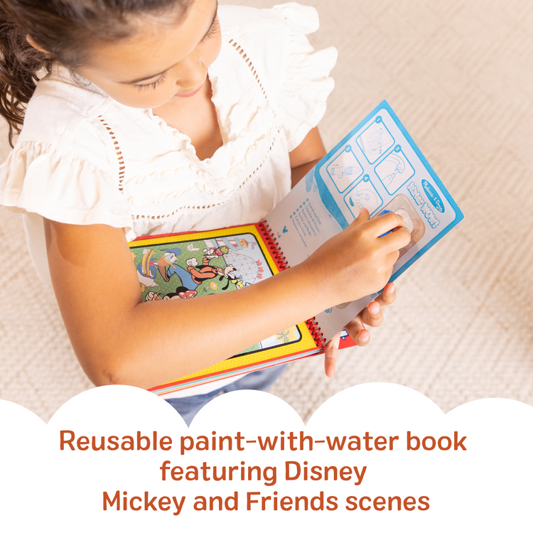 The loose pieces of The Melissa & Doug Water WOW! Disney Mickey & Friends Activity Pad - Reusable Reveal Pages - Ages 3+