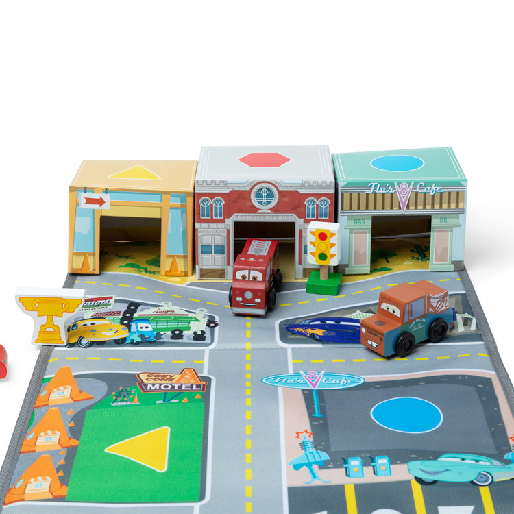 The loose pieces of The Radiator Springs Nest and Stack Play Set