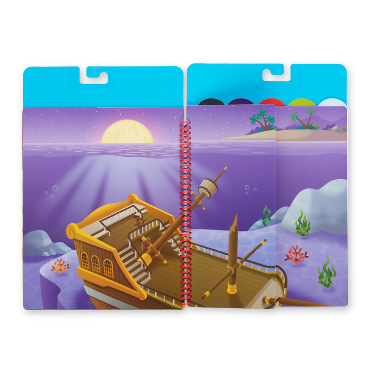 An assembled or decorated The Melissa & Doug PAW Patrol Restickable Stickers Flip-Flap Pad - Classic Missions (130 Reusable Stickers)