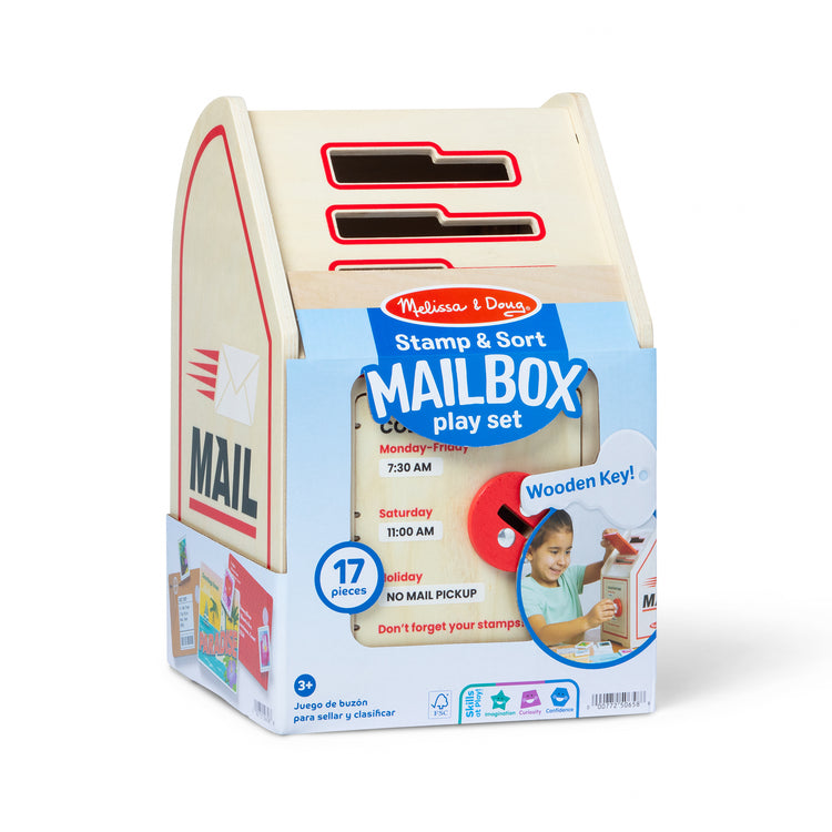 The front of the box for The Stamp and Sort Mailbox Play Set