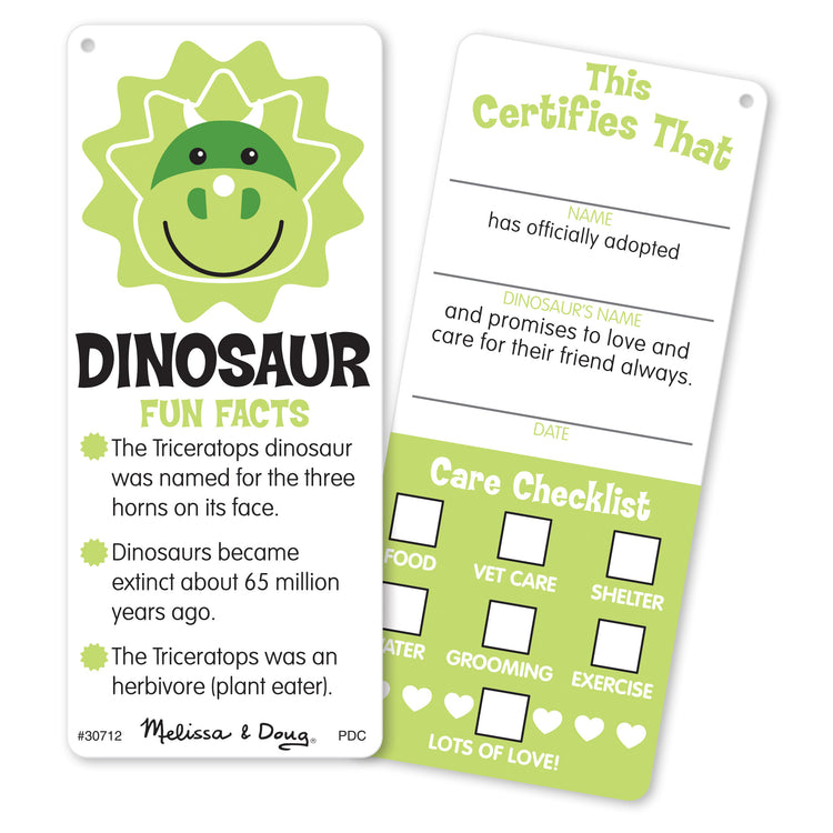 A playroom scene with The Melissa & Doug Cuddle Dinosaur Jumbo Plush Stuffed Animal with Activity Card