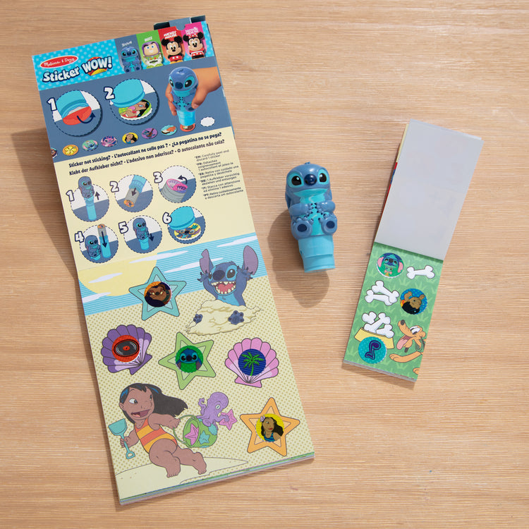 A playroom scene with The Melissa & Doug Sticker WOW! Disney Stitch Bundle with 2 Activity Pads and 500 Stickers - For Ages 3+
