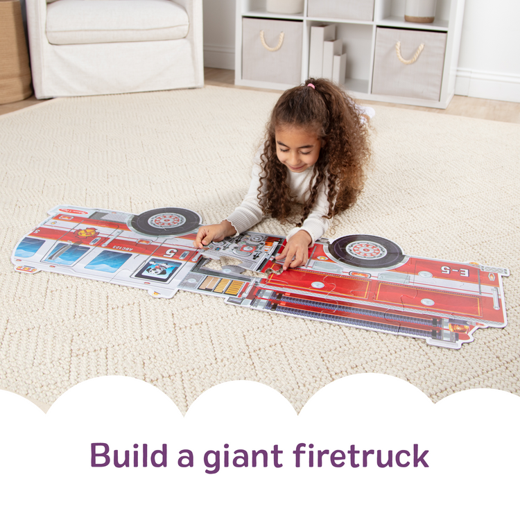 Giant Fire Truck Floor Puzzle - 24 Pieces