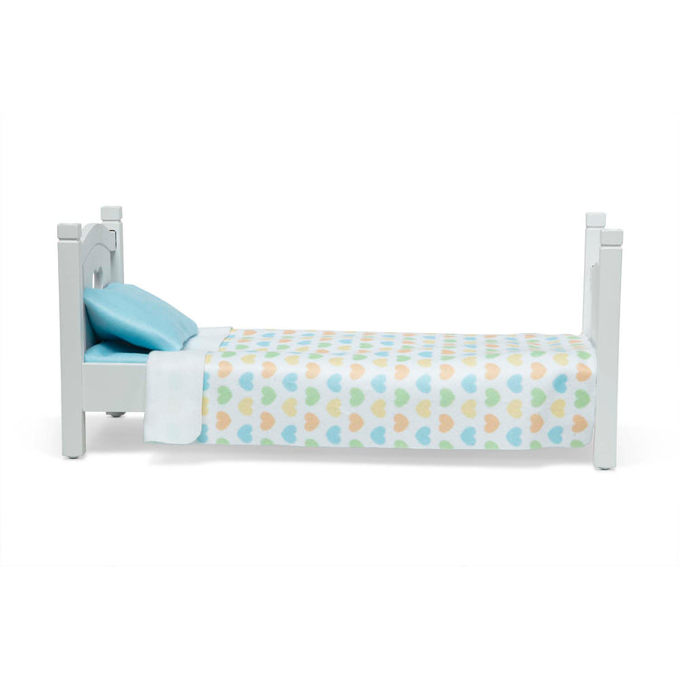  The Melissa & Doug Mine to Love Wooden Play Bed for Dolls, Stuffed Animals - White (8.7”H x 9.1”W x 20.7”L Assembled)