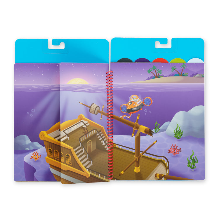 An assembled or decorated The Melissa & Doug PAW Patrol Restickable Stickers Flip-Flap Pad - Classic Missions (130 Reusable Stickers)
