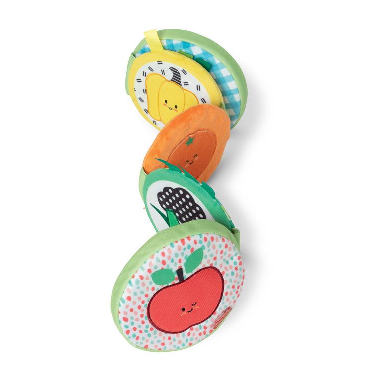 A kid playing with The Farmers Market Tummy Time Roller Toy