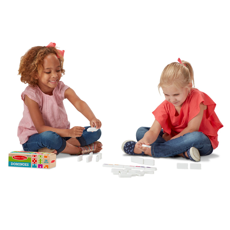  The Melissa & Doug Dominoes Tabletop Game with 28 Colorful Tiles in Wooden Storage Box