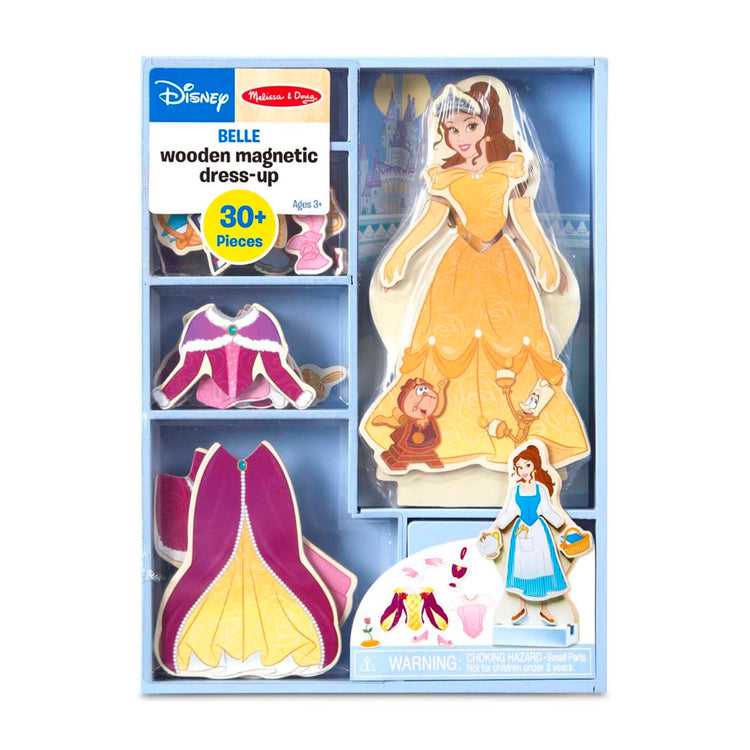 the Melissa & Doug Disney Belle Magnetic Dress-Up Wooden Doll Pretend Play Set