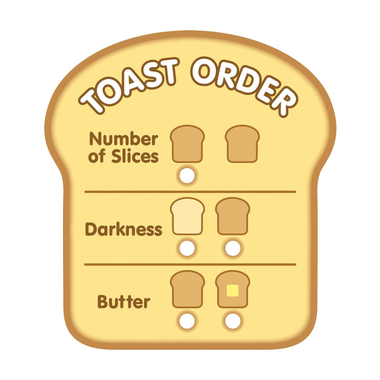 the Melissa & Doug Bread and Butter Toaster Set (9 pcs) - Wooden Play Food and Kitchen Accessories