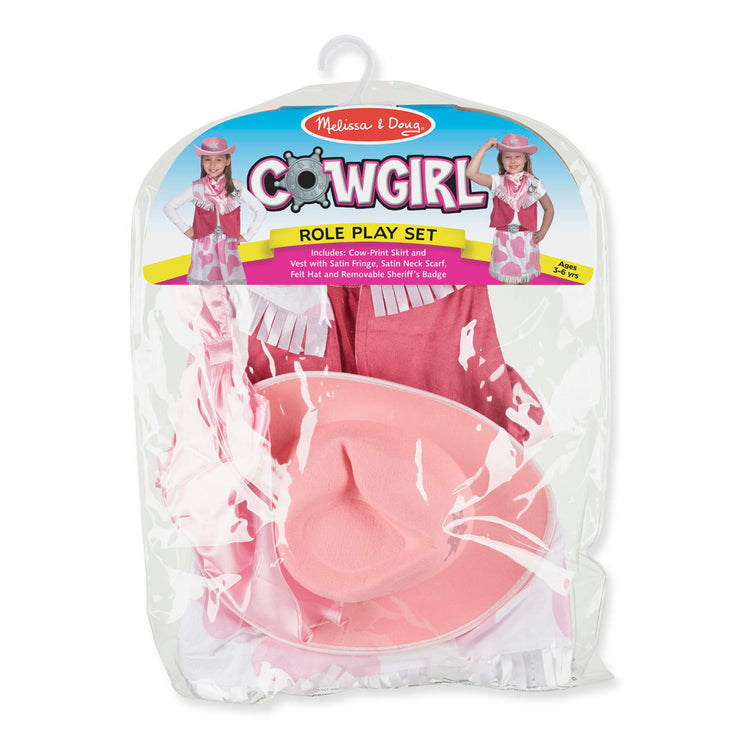 Melissa & Doug Cowgirl Role Play Costume Set (5pcs) - Skirt, Hat, Vest, Badge, Scarf