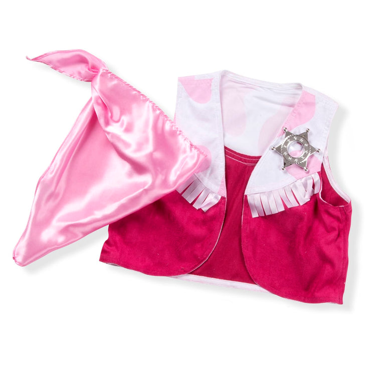 Melissa & Doug Cowgirl Role Play Costume Set (5pcs) - Skirt, Hat, Vest, Badge, Scarf