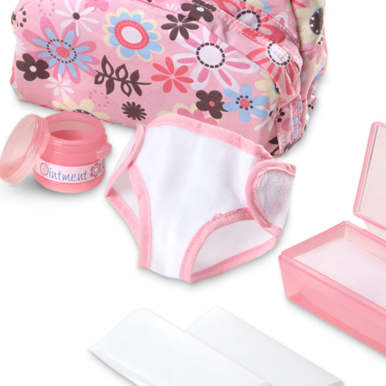 Melissa & Doug Doll Feeding and Changing Accessories - Bib, Bag, Diaper, Wipes, Utensils, Bottles