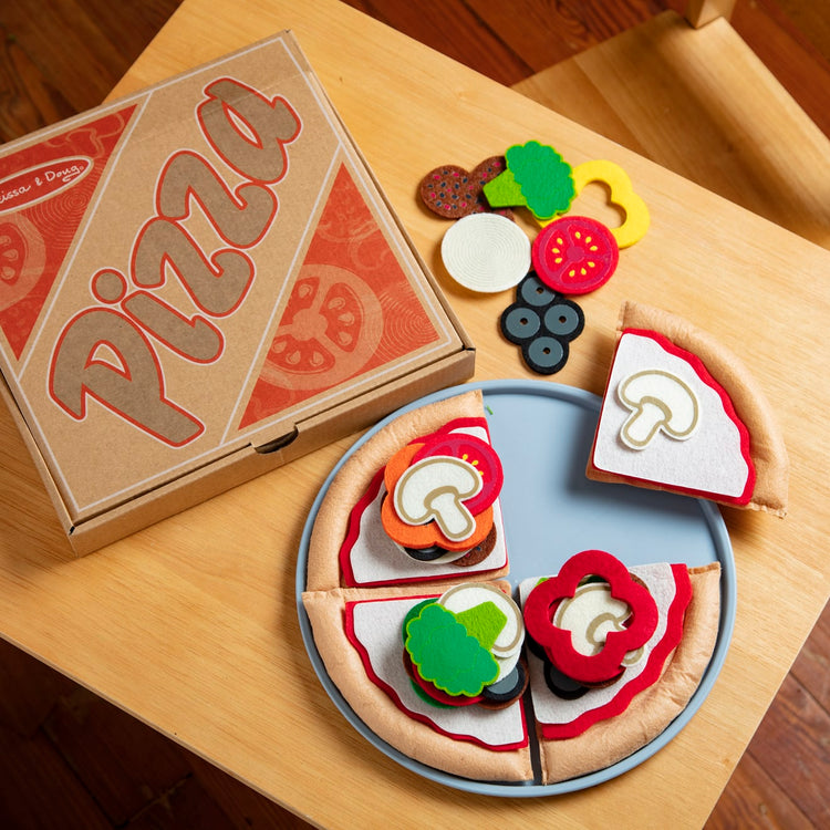 Melissa & Doug Felt Food Mix 'n Match Pizza Play Food Set (40 pcs)