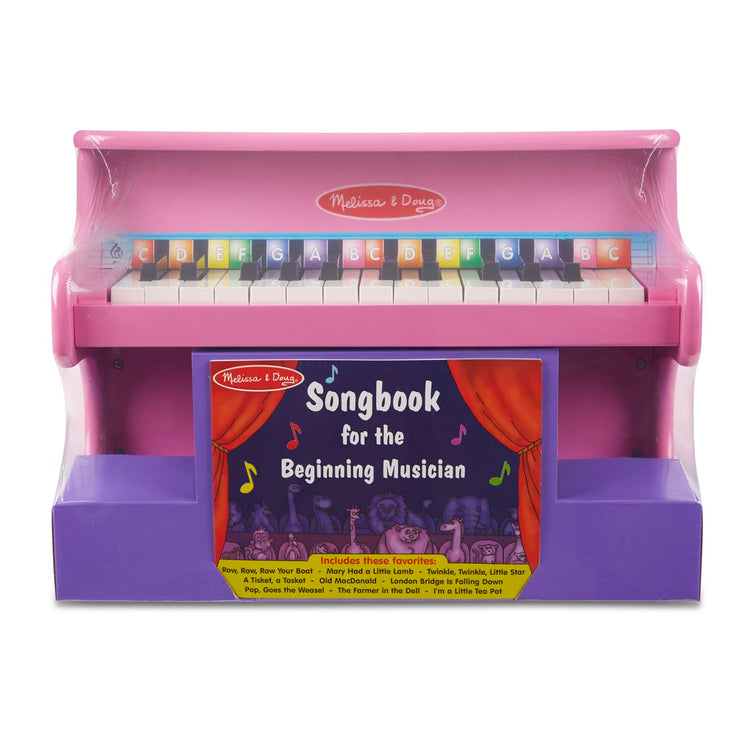 the Melissa & Doug Learn-to-Play Pink Piano With 25 Keys and Color-Coded Songbook
