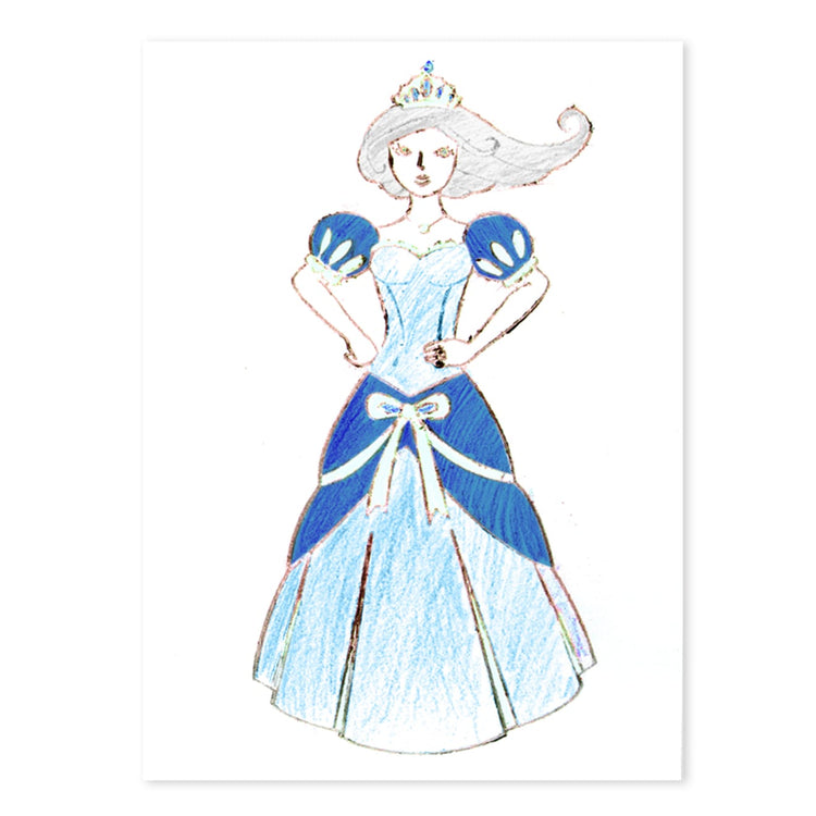 Melissa & Doug Princess Design Activity Kit - 9 Double-Sided Plates, 4 Colored Pencils, Rubbing Crayon