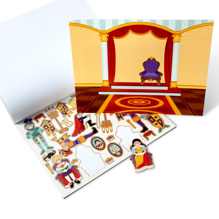 The front of the box for the Melissa & Doug Reusable Sticker Pads Set: Fairies, Princess Castle, Play House, Dress-Up - 680+ Stickers