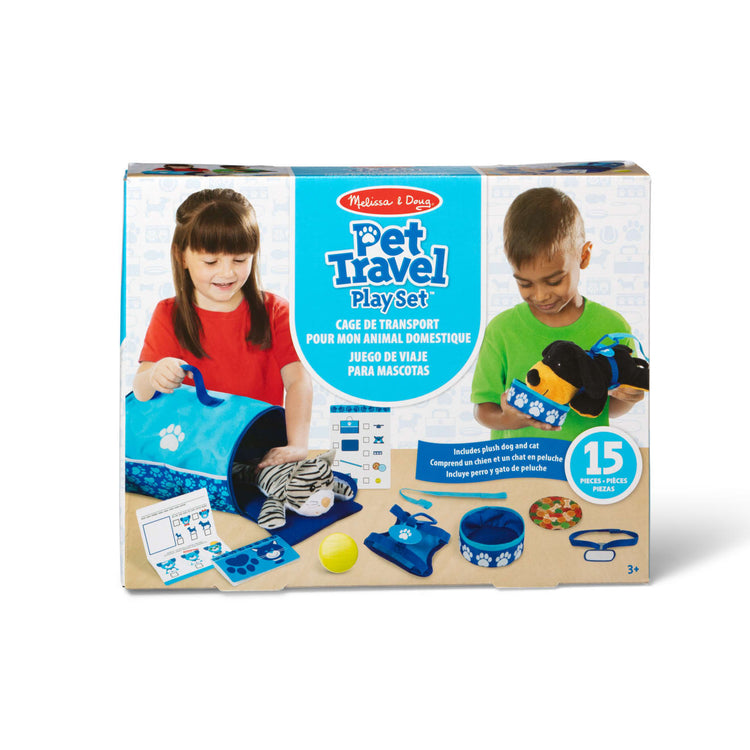 Melissa & Doug Tote & Tour Pet Travel Play Set With 2 Plush Stuffed Animals (15 pcs)
